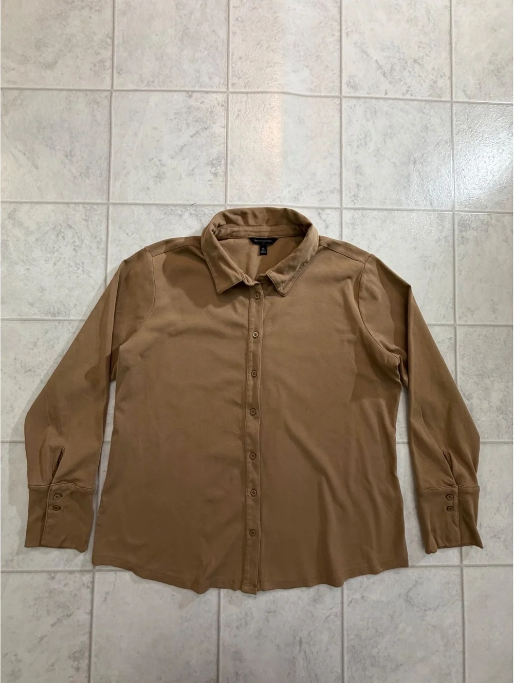 Banana Republic tan long sleeve button front shirt